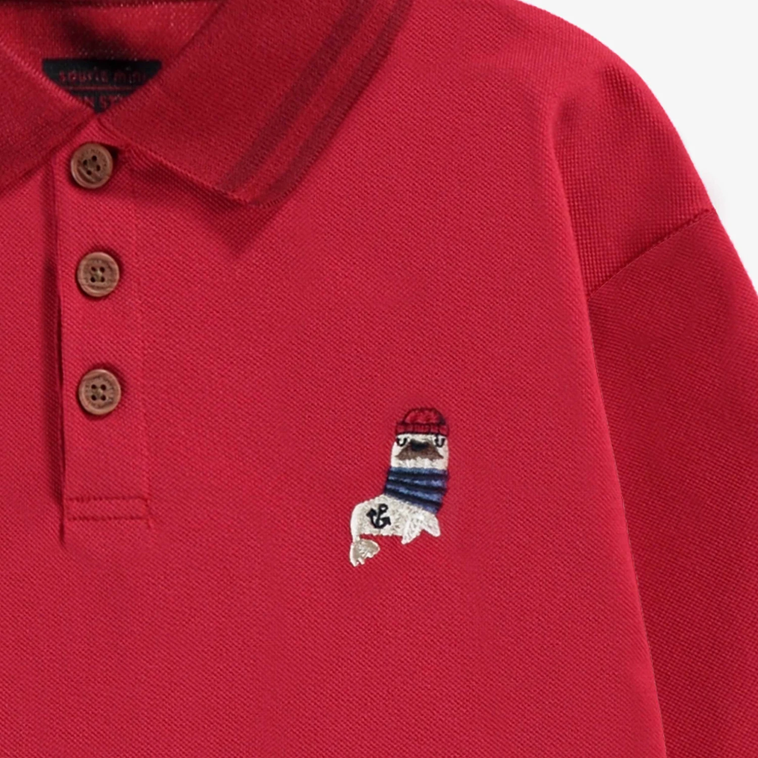 Polo Rouge à Manches Longues, Enfant 2 Polo Rouge à Manches Longues, Enfant – Image 2