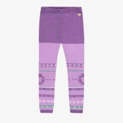 Legging Mauve En Tricot Avec Motifs, Enfant