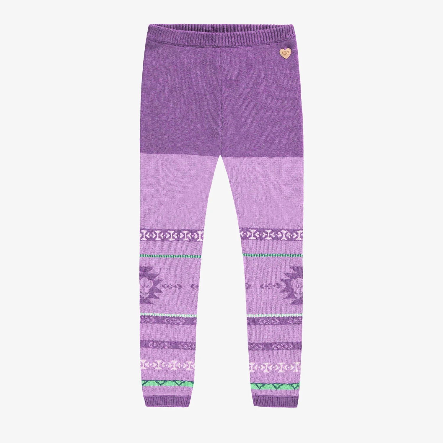 Legging Mauve En Tricot Avec Motifs, Enfant 1 Legging Mauve En Tricot Avec Motifs, Enfant