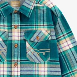 Chemise Turquoise à Carreaux, Enfant -Souris Mini Boutique F25C3702C Zoom