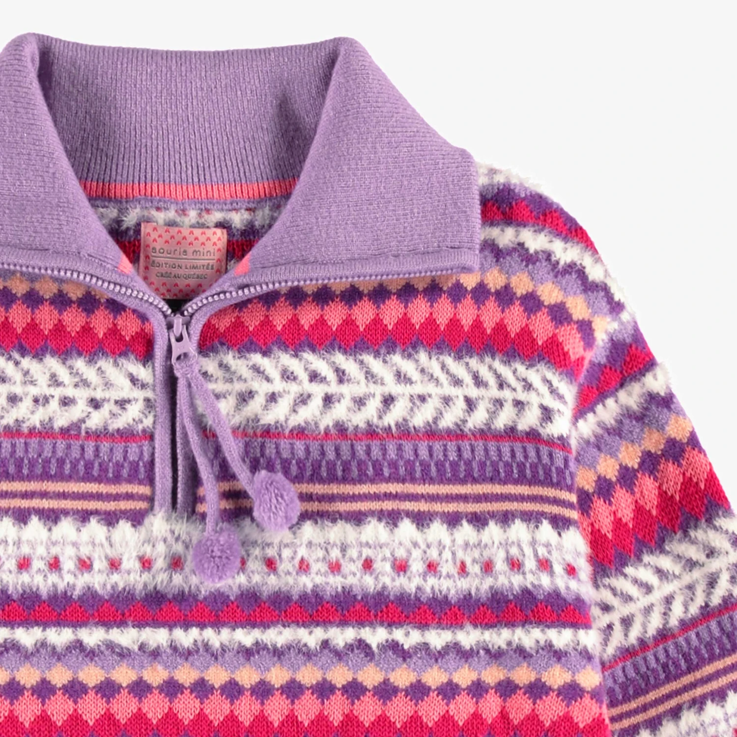 Chandail Mauve En Tricot Avec Motifs, Enfant 9 Chandail Mauve En Tricot Avec Motifs, Enfant – Image 9