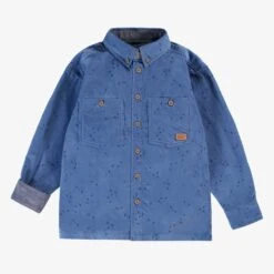 Chemise Bleue En Velours Côtelé, Enfant