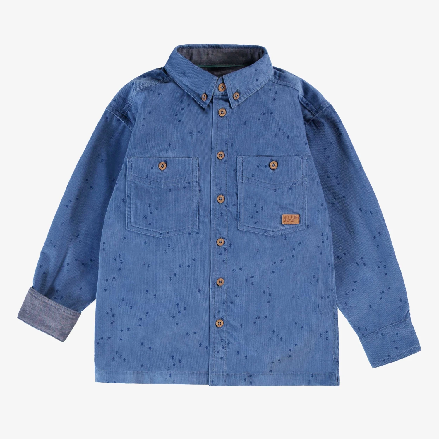 Chemise Bleue En Velours Côtelé, Enfant 1 Chemise Bleue En Velours Côtelé, Enfant