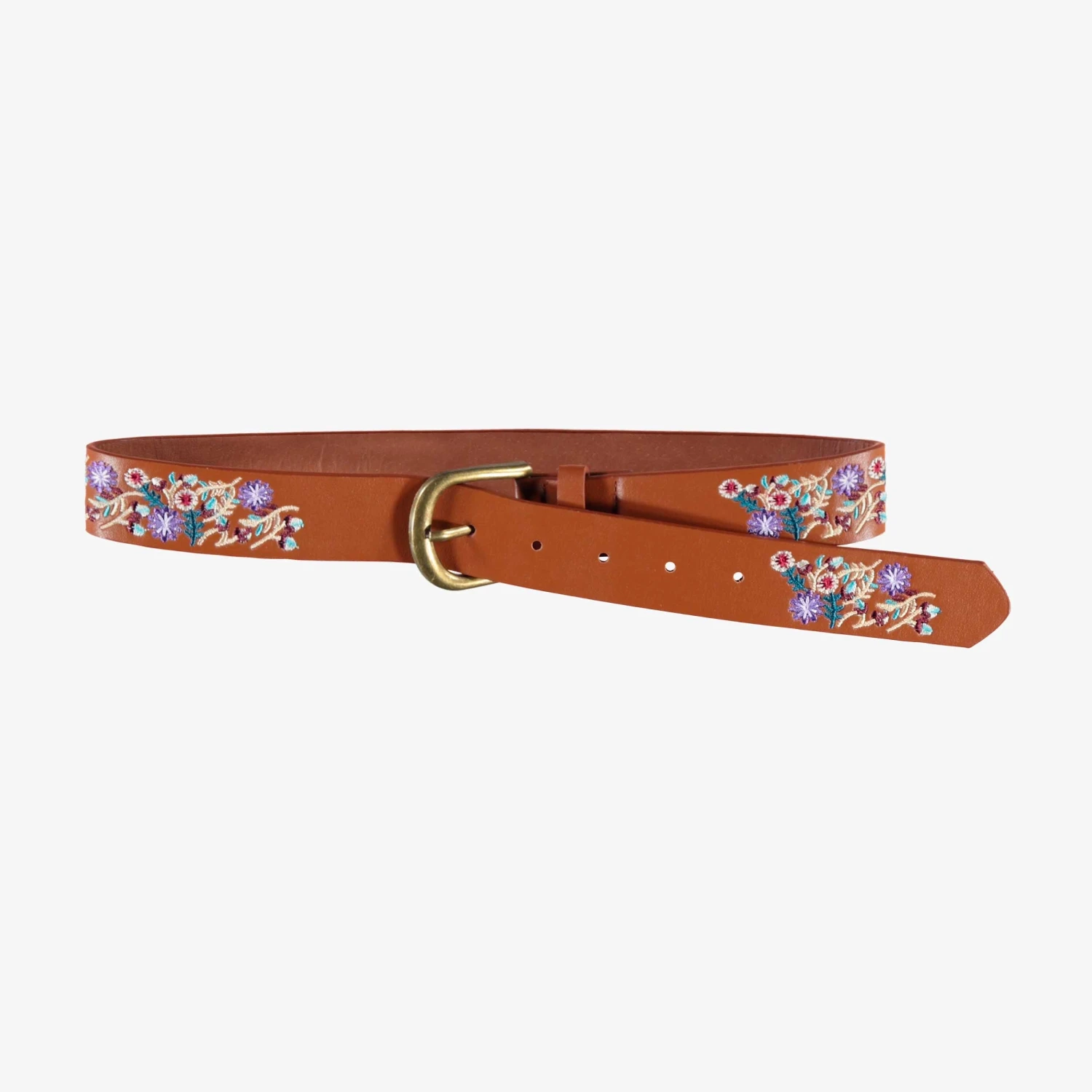 Ceinture Brune En Faux Cuir Avec Broderies, Enfant 1 Ceinture Brune En Faux Cuir Avec Broderies, Enfant