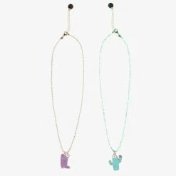 Duo De Colliers Cactus Et Botte De Cowboy, Enfant
