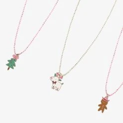 Trio De Colliers Pain D’épice, Renne Et Sapin, Enfant