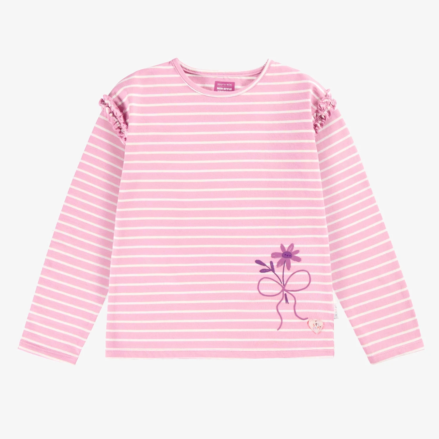 T-shirt Lilas à Rayures, Enfant 1 T-shirt Lilas à Rayures, Enfant