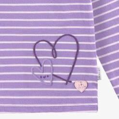 T-shirt Mauve à Rayures, Enfant -Souris Mini Boutique F25C5402C Zoom