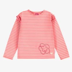 T-shirt Rose à Rayures, Enfant