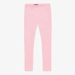 Legging Rose Pâle En Tricot Côtelé, Enfant