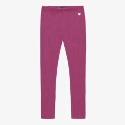Legging Mauve En Tricot Côtelé, Enfant