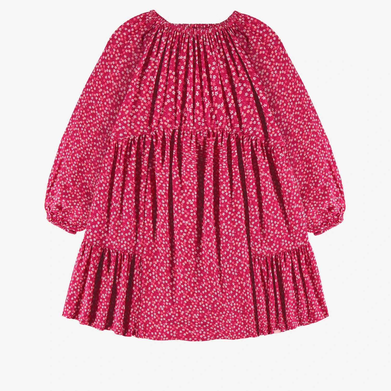 Robe Rose Framboise à Motif Floral, Enfant 1 Robe Rose Framboise à Motif Floral, Enfant