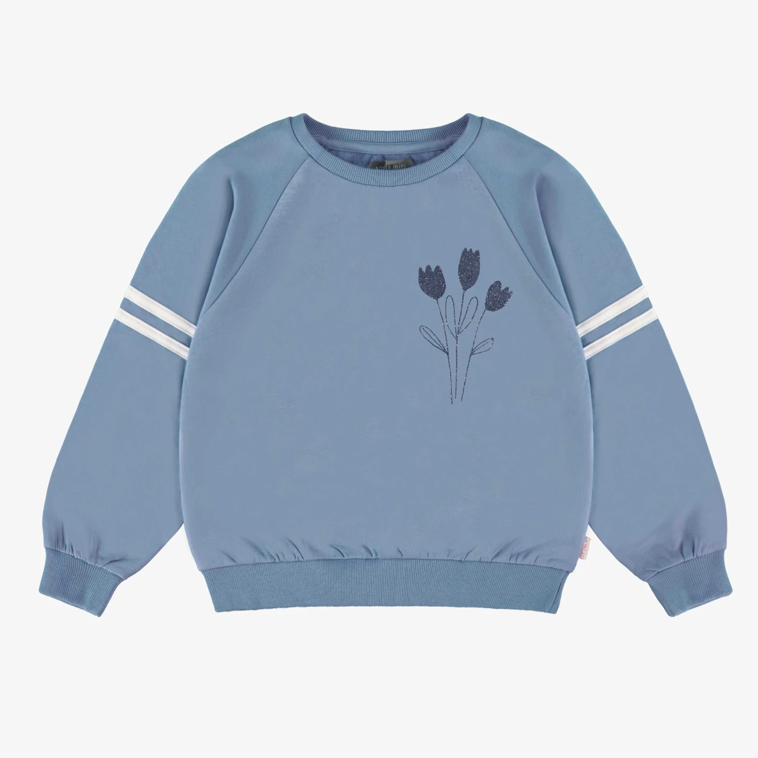 Chandail Turquoise En Molleton Avec Fleurs, Enfant 1 Chandail Turquoise En Molleton Avec Fleurs, Enfant