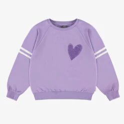 Chandail Mauve En Molleton Avec Cœur, Enfant
