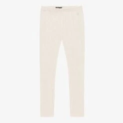 Legging Crème En Tricot Côtelé, Enfant