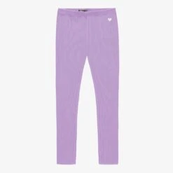 Legging Violet En Tricot Côtelé, Enfant