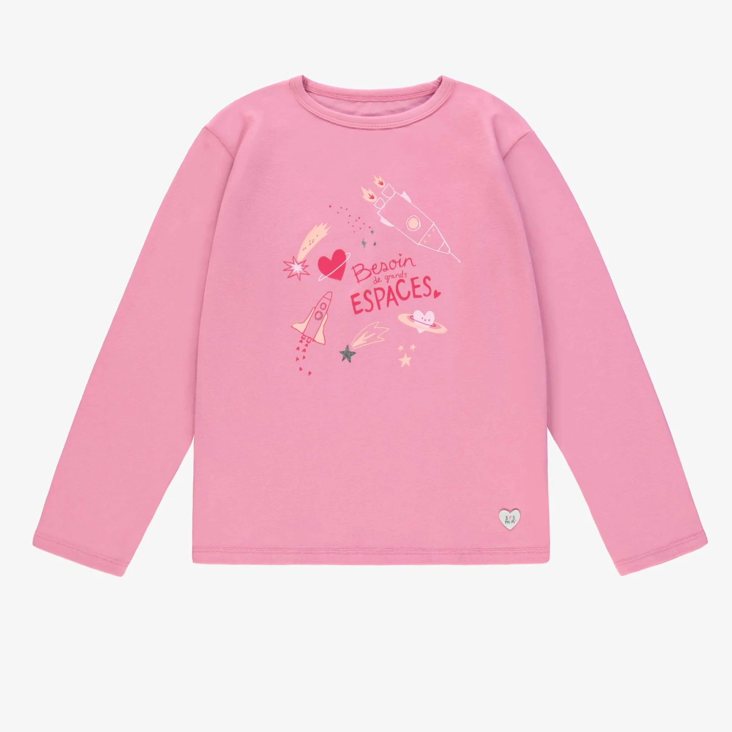 T-shirt Rose à Motifs De L’espace, Enfant 1 T-shirt Rose à Motifs De L’espace, Enfant