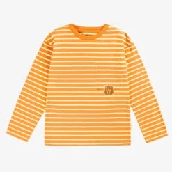 T-shirt Orange à Rayures, Enfant