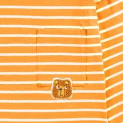 T-shirt Orange à Rayures, Enfant 5 T-shirt Orange à Rayures, Enfant -Souris Mini Boutique F25C5501C Zoom