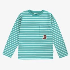 T-shirt Turquoise à Rayures, Enfant
