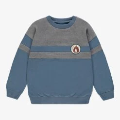 Chandail Bleu Et Gris En Molleton, Enfant