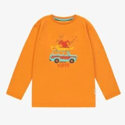 T-shirt Orange Avec Illustration, Enfant