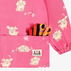 Couvre-tout Rose à Rayures Et Motifs De Chiens, Enfant 13 Couvre-tout Rose à Rayures Et Motifs De Chiens, Enfant -Souris Mini Boutique F25C5801C 98 F Detail5