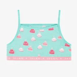 Camisole Courte Turquoise à Motifs De Gâteaux, Enfant