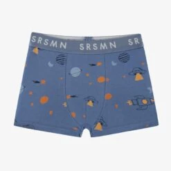 Boxer Bleu à Motifs De Planètes, Enfant