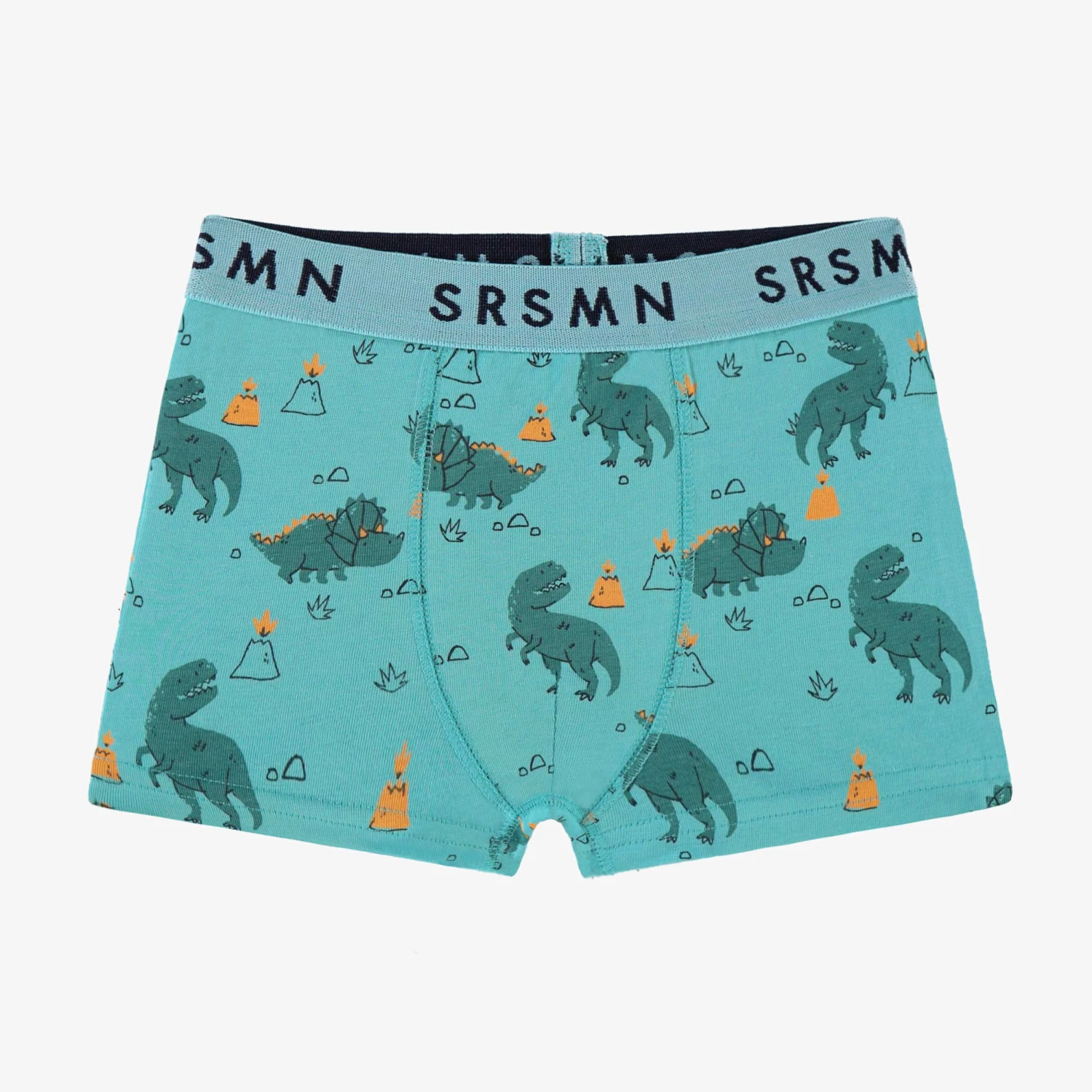 Boxer Turquoise à Motifs De Dinosaures, Enfant 1 Boxer Turquoise à Motifs De Dinosaures, Enfant