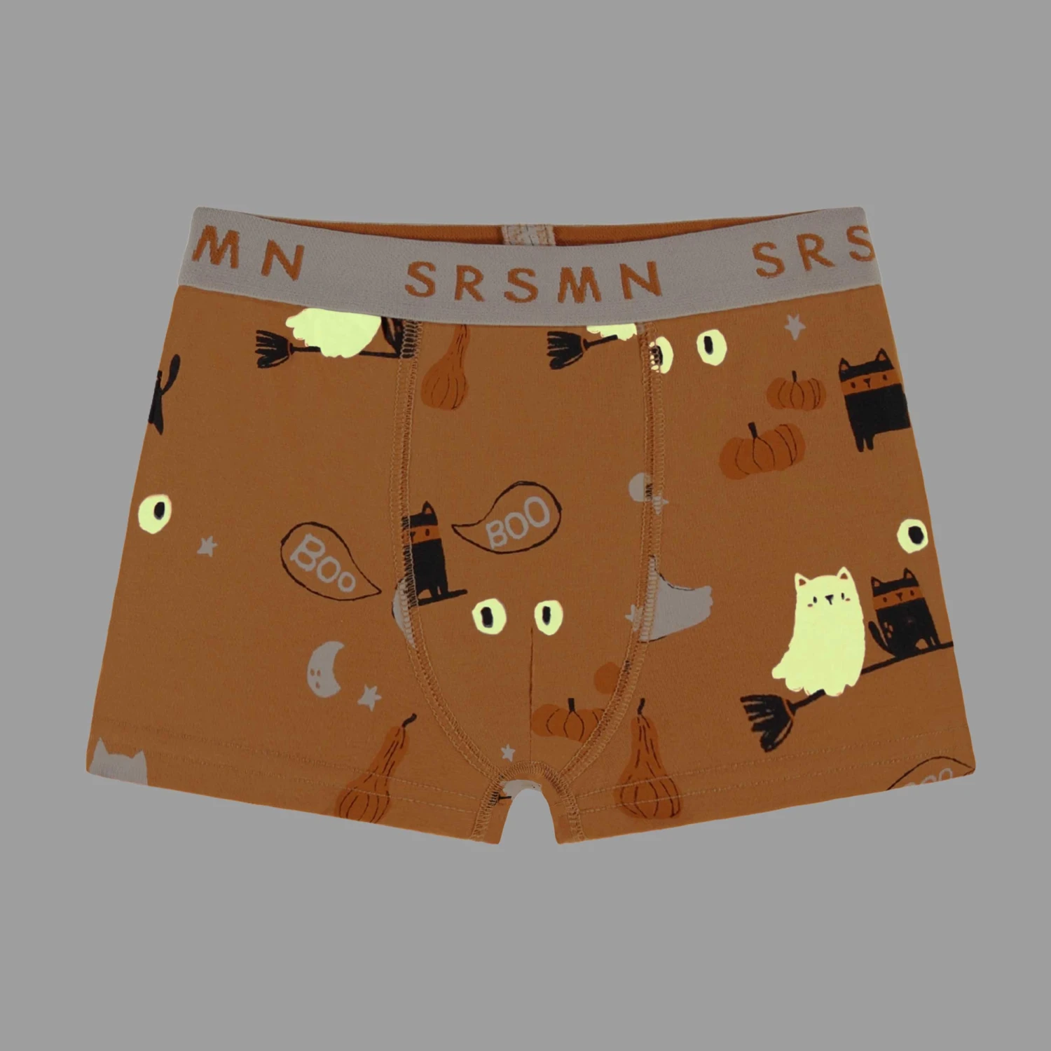 Boxer Orange à Motifs D’Halloween, Enfant 2 Boxer Orange à Motifs D’Halloween, Enfant – Image 2