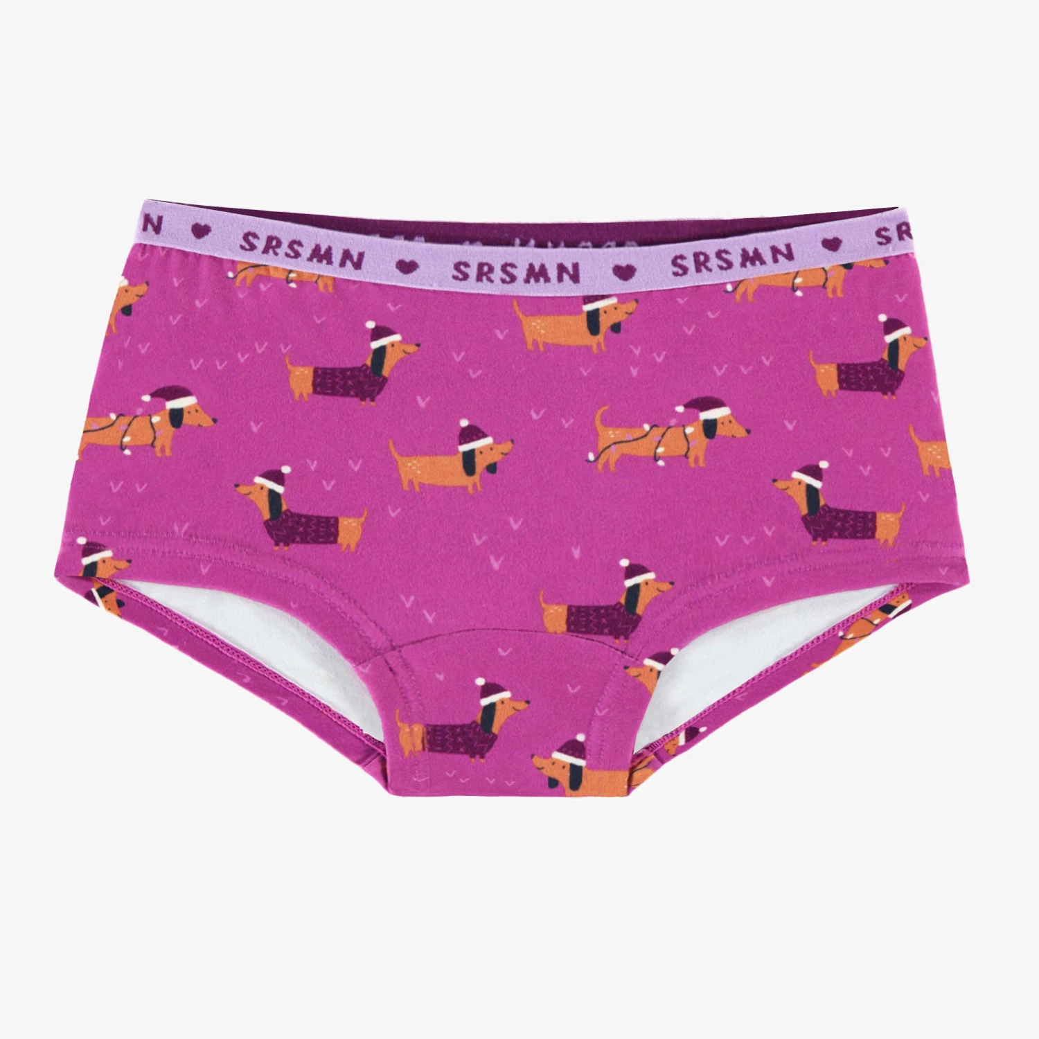 Culotte Garçonne Mauve à Motifs De Chiens, Enfant 1 Culotte Garçonne Mauve à Motifs De Chiens, Enfant