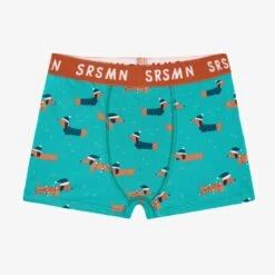 Boxer Turquoise à Motifs De Chiens, Enfant