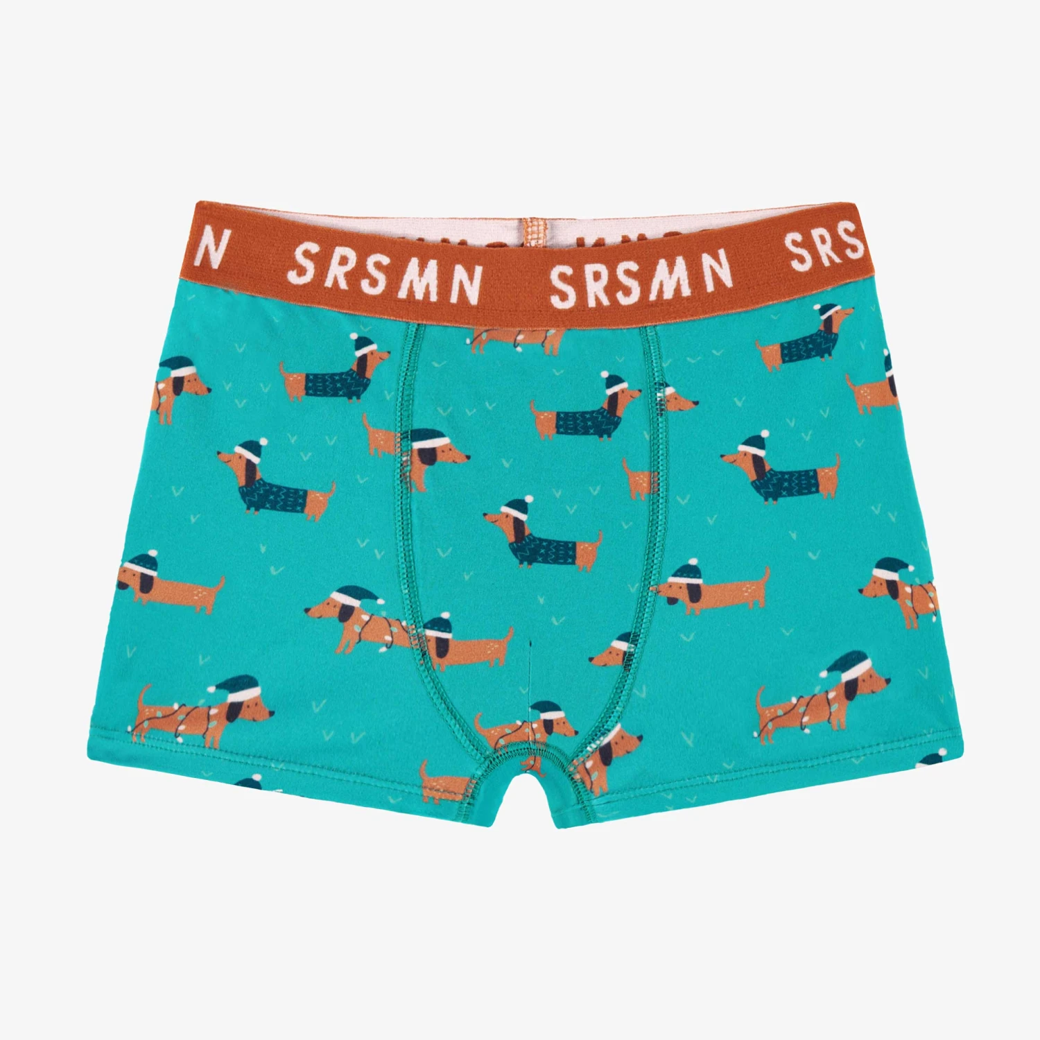 Boxer Turquoise à Motifs De Chiens, Enfant 1 Boxer Turquoise à Motifs De Chiens, Enfant