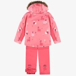 Habit De Neige Deux Pièces Rose à Motifs De Lamas, Enfant -Souris Mini Boutique F25C7020C 98 Kit B