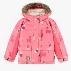 Habit De Neige Deux Pièces Rose à Motifs De Lamas, Enfant -Souris Mini Boutique F25C7020C 98 Top2