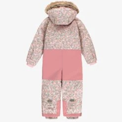 Habit De Neige Une Pièce Rose Avec Fleurs, Enfant -Souris Mini Boutique F25C7070C 98 B2