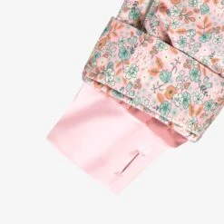 Habit De Neige Une Pièce Rose Avec Fleurs, Enfant -Souris Mini Boutique F25C7070C 98 Detail Poignet2