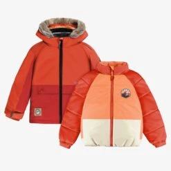 Manteau D’hiver 3 En 1 Orange, Enfant