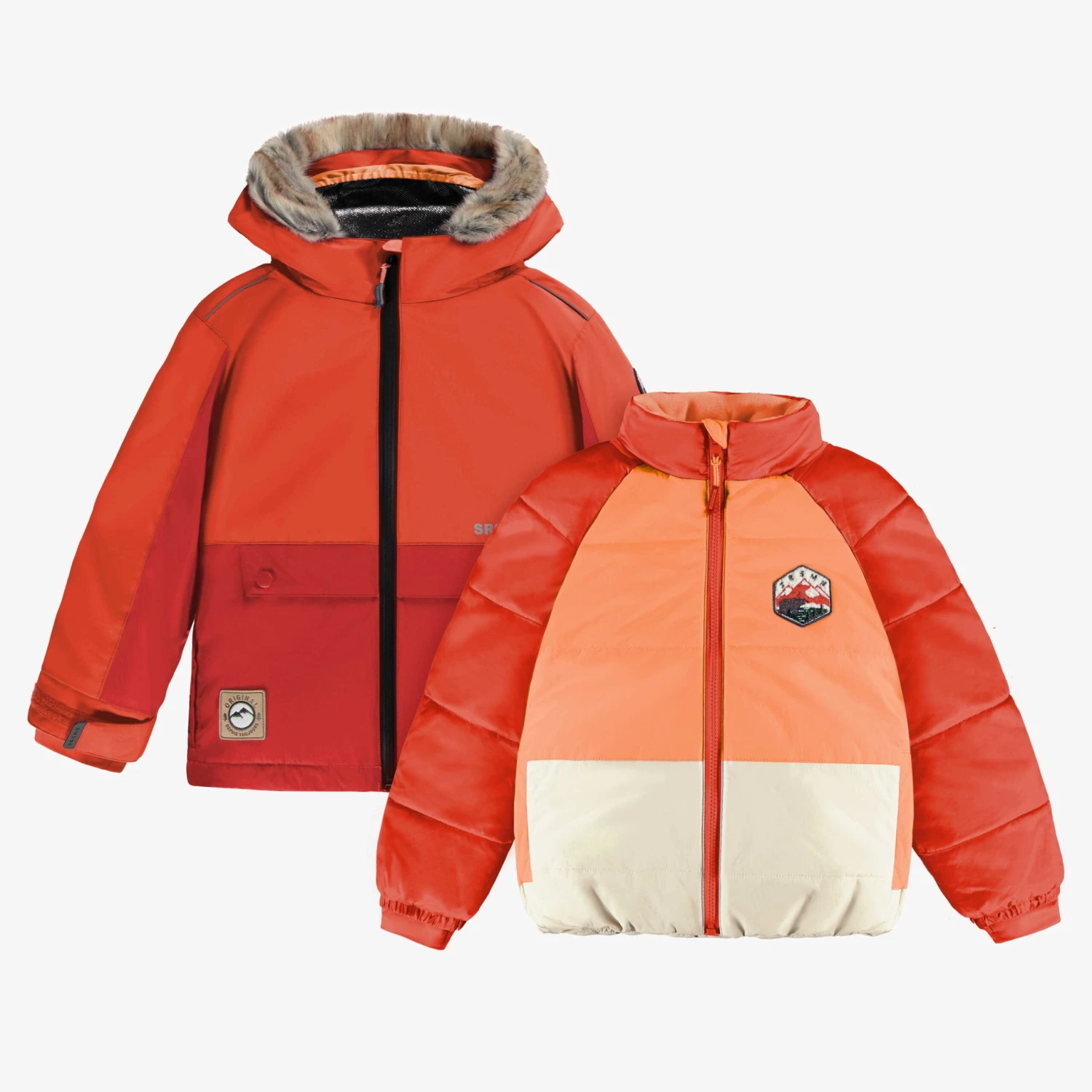 Manteau D’hiver 3 En 1 Orange, Enfant 1 Manteau D’hiver 3 En 1 Orange, Enfant