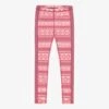 Legging Rose En Laine Mérinos Avec Motifs Jacquard, Enfant