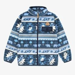 Veste Bleue En Polar Avec Motifs, Enfant