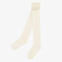 Collant Crème Avec Motif En Pointelle, Enfant