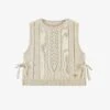 Chandail Sans Manches Crème En Tricot, Enfant