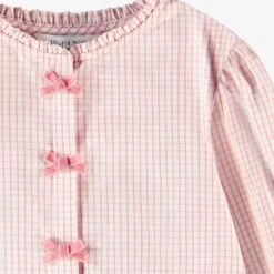 Blouse Blanc Et Rose à Carreaux Vichy, Enfant -Souris Mini Boutique F25C9813C 98 Zoom2