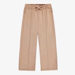 Pantalon Beige En Faux Suède, Enfant