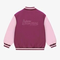 Blouson Bomber Mauve Et Rose, Enfant 15 Blouson Bomber Mauve Et Rose, Enfant -Souris Mini Boutique F25C9818C 98 B