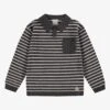 Polo Gris En Tricot Avec Rayures, Enfant