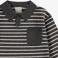 Polo Gris En Tricot Avec Rayures, Enfant 9 Polo Gris En Tricot Avec Rayures, Enfant -Souris Mini Boutique F25C9902C Zoom