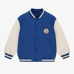 Blouson Bomber Bleu Et Crème, Enfant